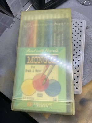 Eberhard Faber Paint WIth Pencils Watercolor 12 vtg Mongol asst 741 1950's