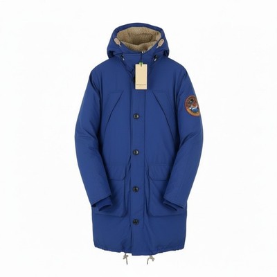 SCOTCH & SODA Men Jacket M Blue Heavy Padded Hooded Mid-Length Parka RRP381 *