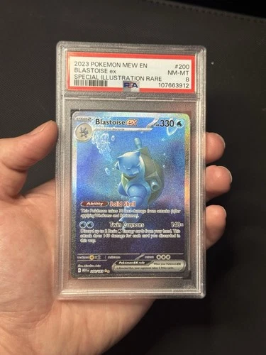 Pokémon TCG Blastoise EX Scarlet & Violet 151 PSA 8