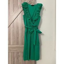 Max and Cleo sleeveless green ruffle dress size 4