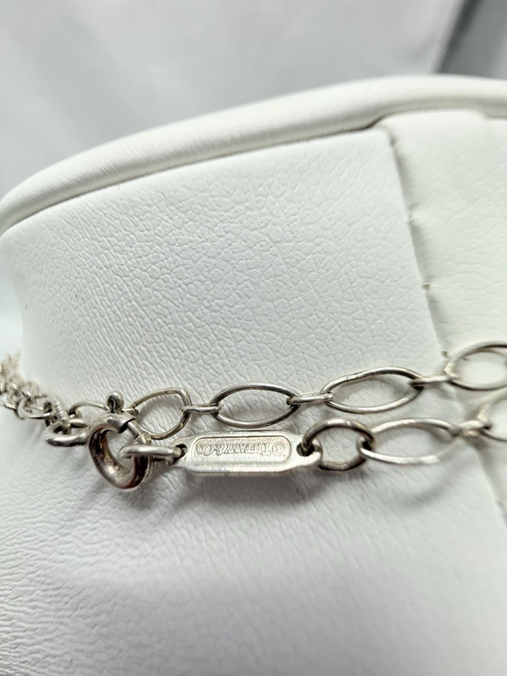 Tiffany & Co Garden Blossom Flower Diamond Pendant Large Sterling Silver 30" - Image 4 of 4