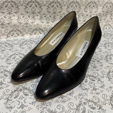 VTG 1980s Liz Claiborne Black Leather Pointed Toe Pumps Slip On Size 8.5