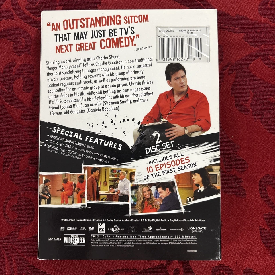 Anger Management: Season One (DVD, 2012) Charlie Sheen BRAND NEW WITH SLIPCOVER - Image 3 of 4