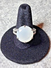 Moonstone Solitaire Ring in Stainless Sz 8 — photo 1
