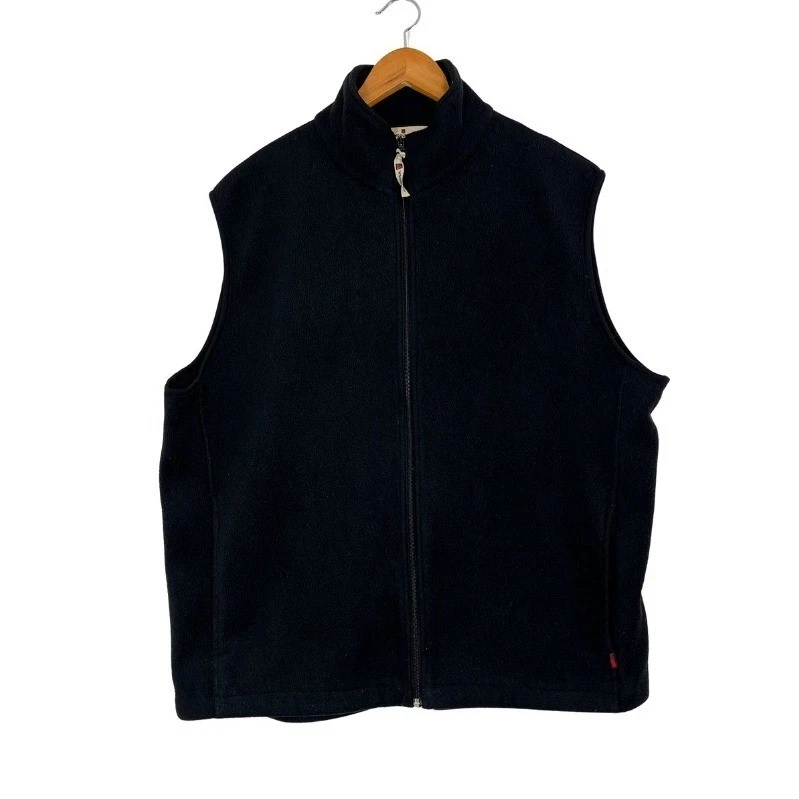 Woolrich Men's Black Fleece Vest Full Zip Size XL Gorpcore Hiking