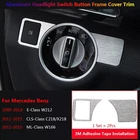 Stainless For Mercedes Benz C218 W212 W166 Car Headlight Switch Panel Cover Trim
