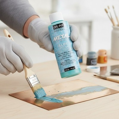 4 oz Reactive Blue Patina Solution for Authentic Metal Finish - Modern Masters
