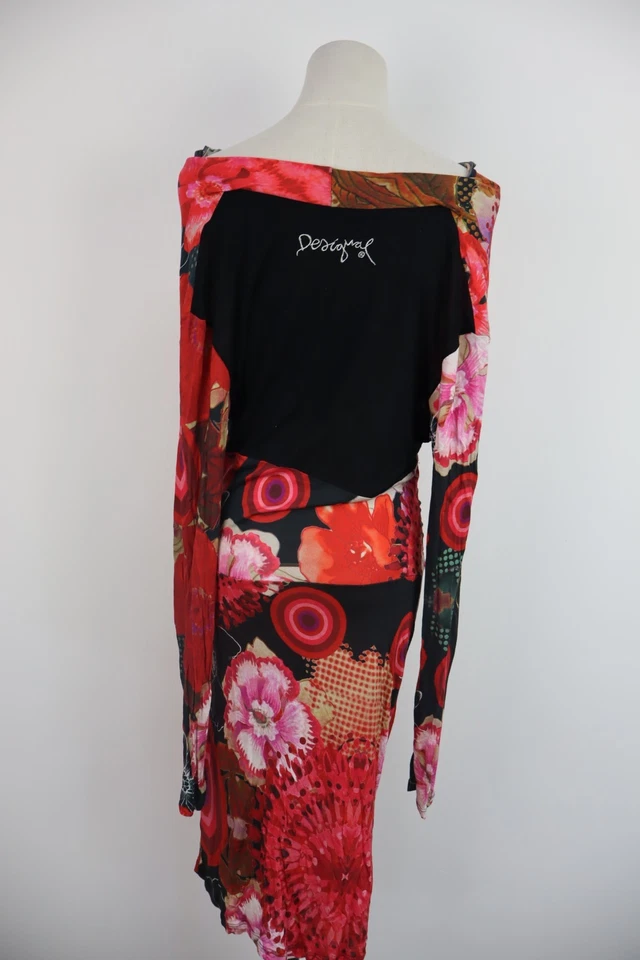 DESIGUAL VESTITO DONNA TG. L WOMAN CASUAL VINTAGE DRESS ABITO FLOREALE - Immagine 4 di 4