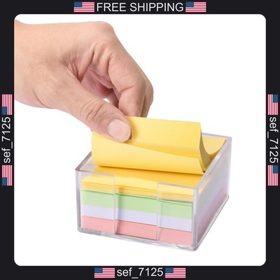3x3 Inch Acrylic Sticky Note Holder, Crystal Clear Sticky Note Dispenser for