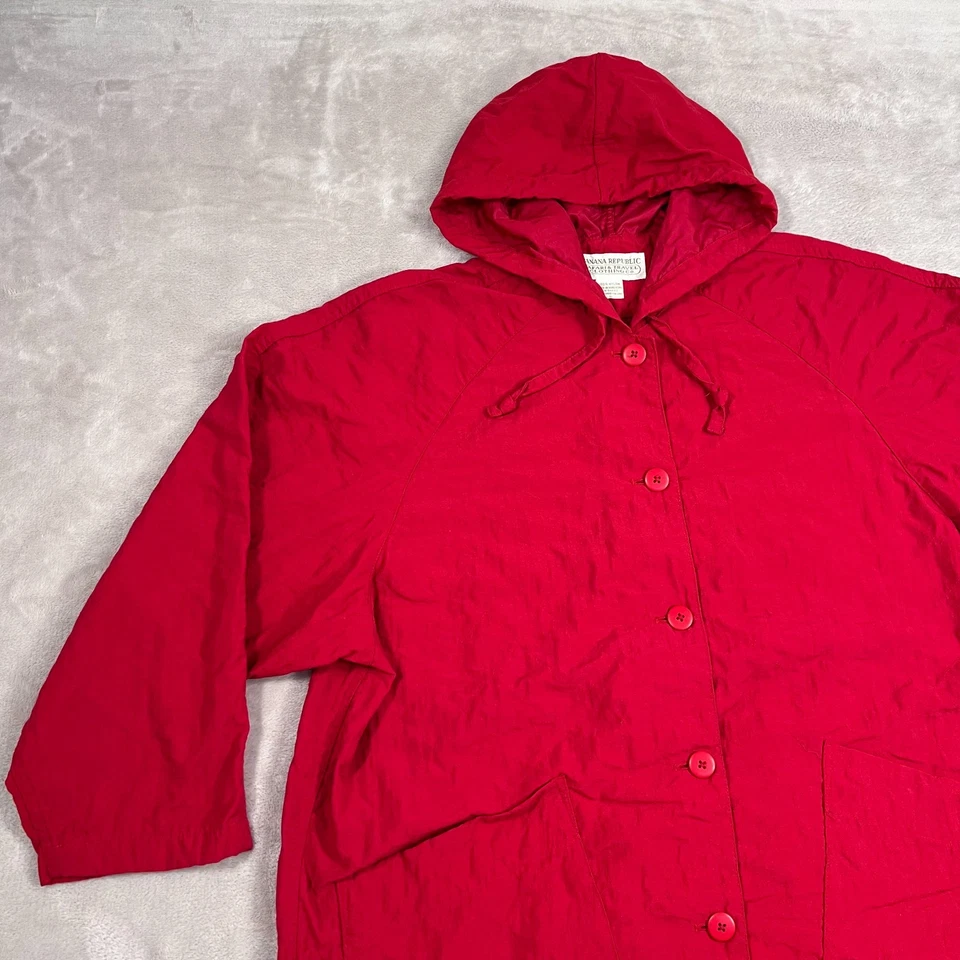 Chaqueta Banana Republic vintage para mujer pequeña de gran tamaño larga de nailon safari viaje Foto 2 de 4