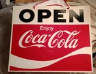 Vintage Enjoy Coca Cola 2 Sided Open Closed  Plastic Sign Restaurant 1970s-1980s