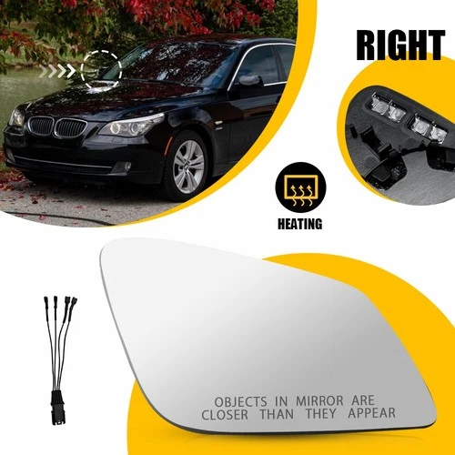 PASSENGER SIDE HEATED MIRROR GLASS FITS BMW 528I 535D 640I 760LI ACTIVEHYBRID