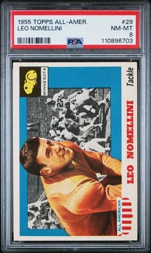 1955 Topps All-American Football SP Card #29 Leo Nomellini (HOF) PSA NM-MINT 8!