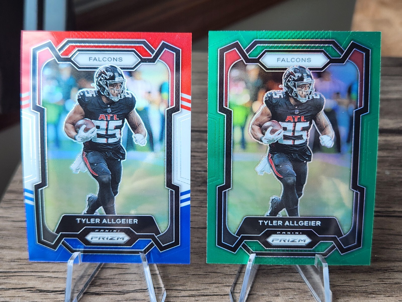 Tyler Allgeier 2023 Prizm Red White & Blue Prizm and Green Prizm Atlanta Falcons