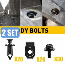 Universa Body Bolts & U-nut Clips For Splash Shield Guard Bumper Fender-2SET