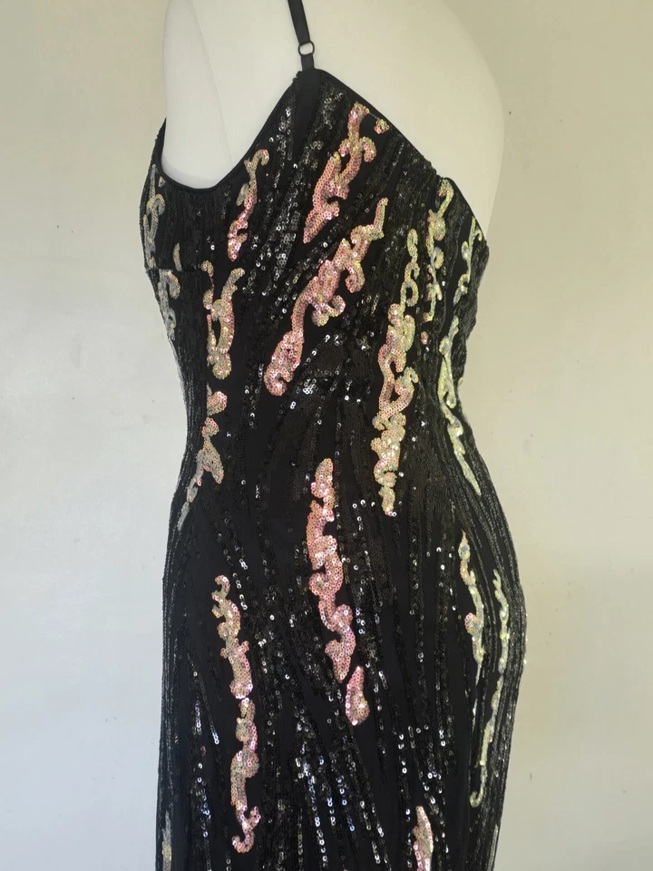 Vestido para mujer ANGEL FASHION M lentejuelas negras nuevo con etiquetas Foto 4 de 4