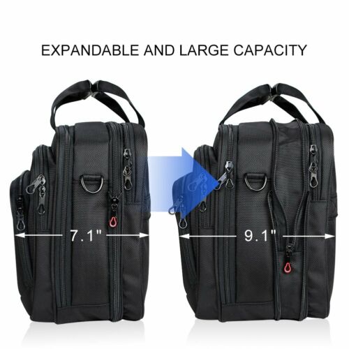 Laptop Bag 15.6-17 Briefcase Water-Repellent Expandable Messenger Large Tablet - Picture 2 of 7