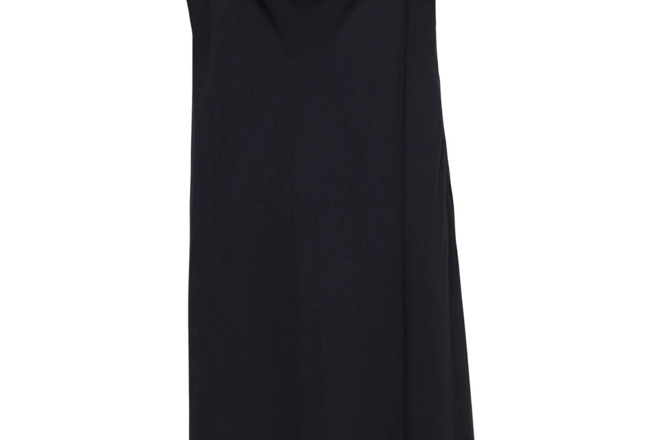 Maxi Vestido Vintage Talbots Talla 6 Azul Marino 100% Seda Gasa Noche Formal Fluido Foto 3 de 4