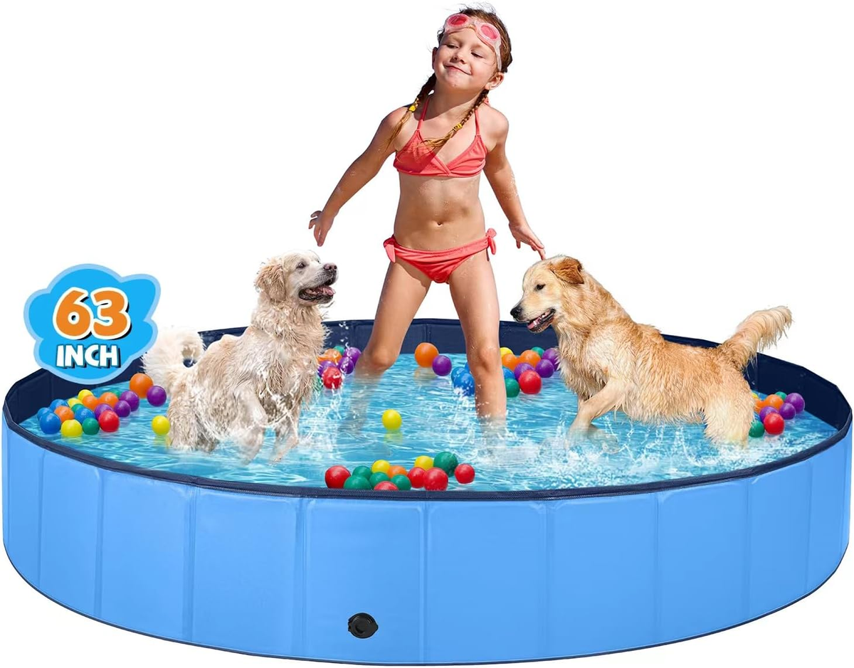 Piscine Pour Chien LUNAOO Foldable Round Doggie Pool- Portable
