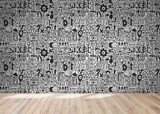 3D Funny Doodle Wallpaper Wall Mural Removable Self-adhesive Sticker627