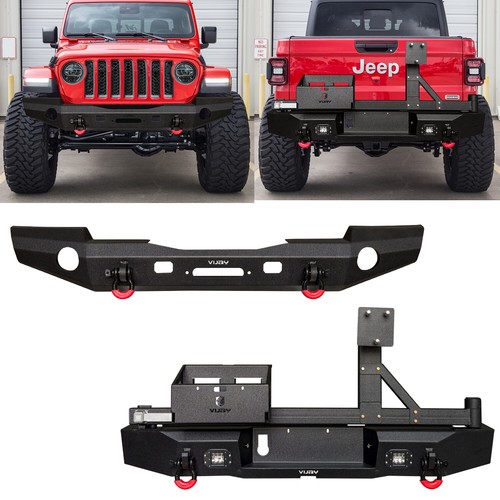 Vijay For2020-2025 jeep wrangler JT Steel Front/Rear Bumper W/Winch Plate&Lights