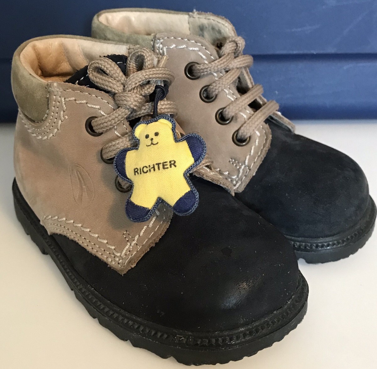 RICHTER Mittel Junge Schuhe WMS Tan/Black Baby Toddler Boots, US