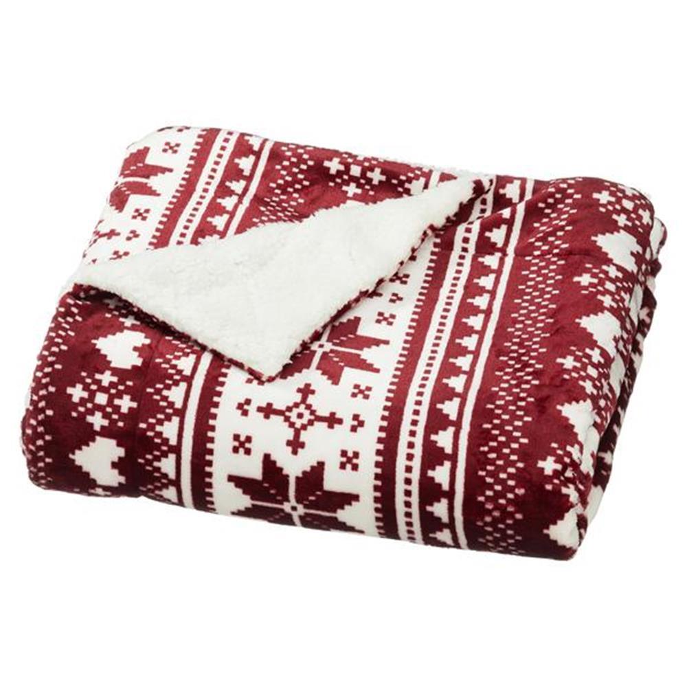 Wohndecke Rot Weiß Полиэстер 125 x 150 см Флис Gemustert