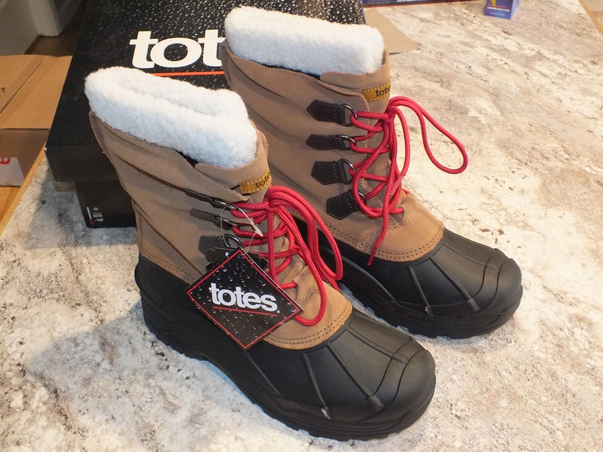 Totes Coastaltan Waterproof -10 Winter Boots Rubber Leather Men's 11M NEW  In Box