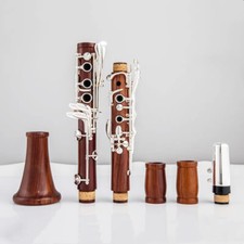 B flat mahogany professional clarinet with box , silver plated keys-Weike