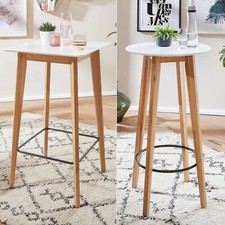 FineBuy Tavolo alto 60x110x60 cm bianco tavolo da bar scandinavo rovere tavolo tavolo per feste