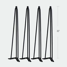 15" - 30" Coffee Table Metal Hairpin Legs Wrought Iron Bar Black Set of 4
