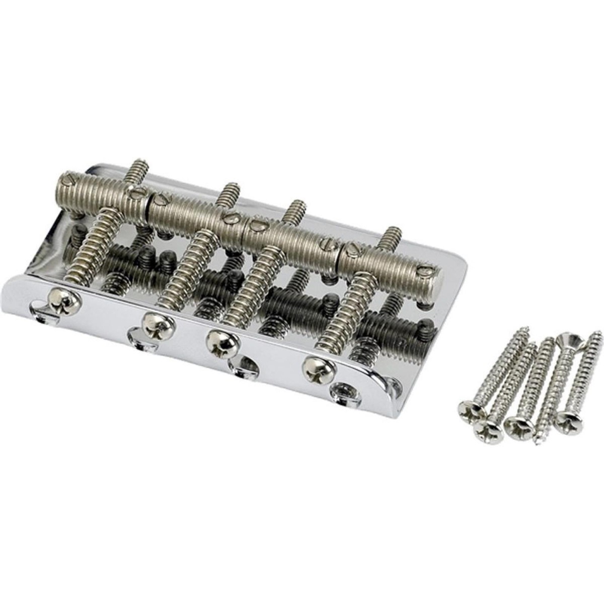 Fender Vintage Style 4-Saddle Bass Bridge Assembly, Nickel