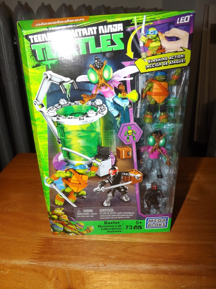 MEGA BLOKS TEENAGE MUTANT NINJA TURTLES BAXTER MUTATION LAB LEO