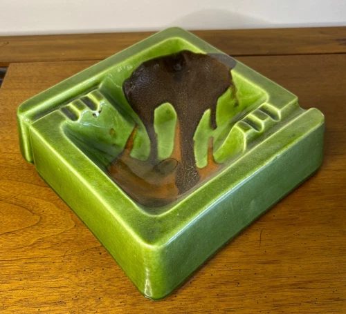 Vintage Haeger 2124 Ash Tray - Large - Green/Brown/Orange