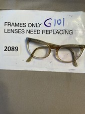 Vintage Shuron browline horn rimmed eyeglasses frames USA G101
