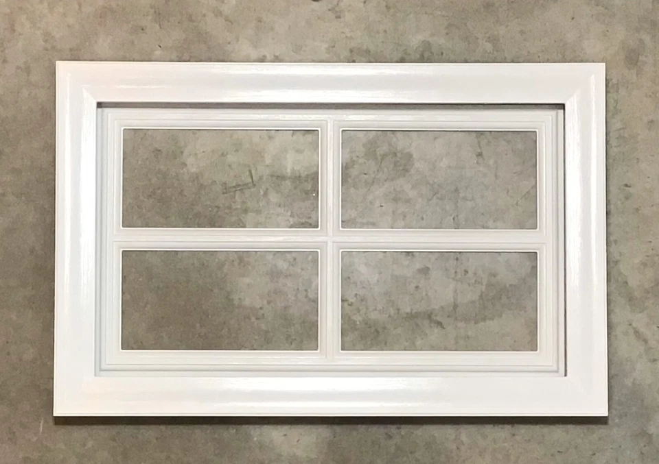 Kit de ventana de puerta de garaje blanco Amarr marco de panel corto insertar parrilla opciones de vidrio Foto 3 de 4