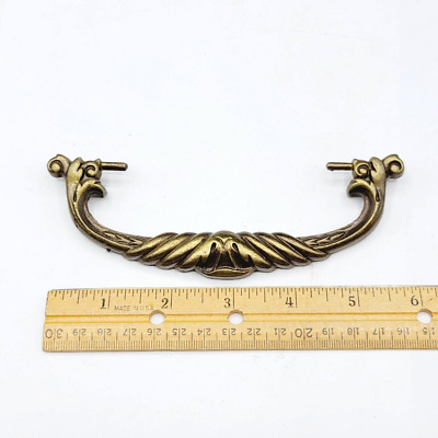 #ad Vintage Large Ornate Brass Bail Pull for 4quot; Pull Handle Replacement $9.00