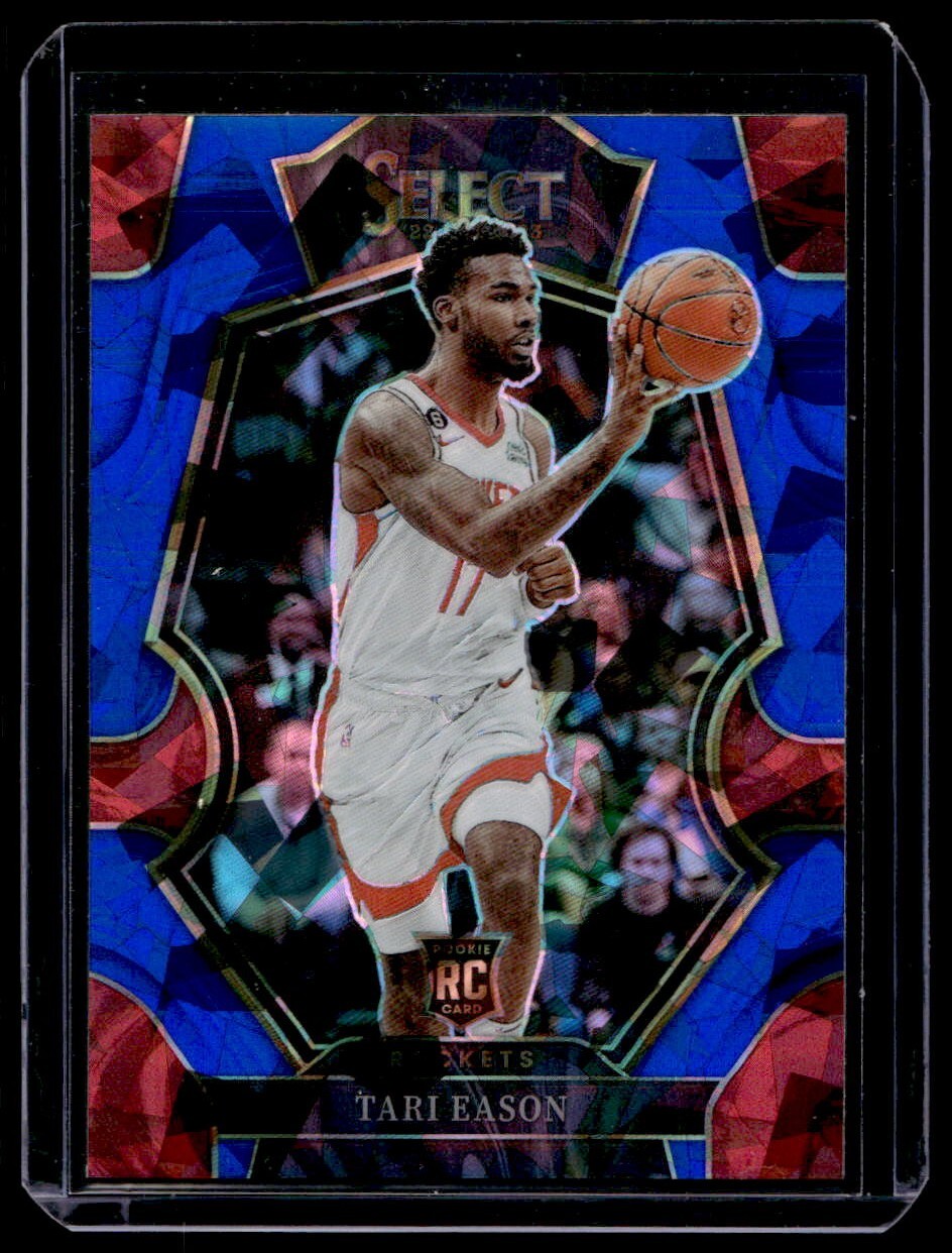 2022 Panini Select Tari Eason Blue Cracked Ice Prizm Premier RC #183 Rockets