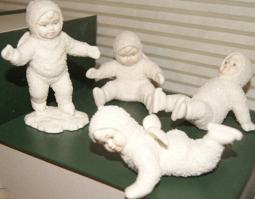 Vtg Retired 1991 Department 56 Snow Babies NOS #7984-7 Angels Snow All Fall Down - Picture 3 of 3