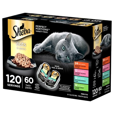 Sheba Perfect Portions Wet Cat Food Trays, Variety Pack 60 ct., 2.6 oz.