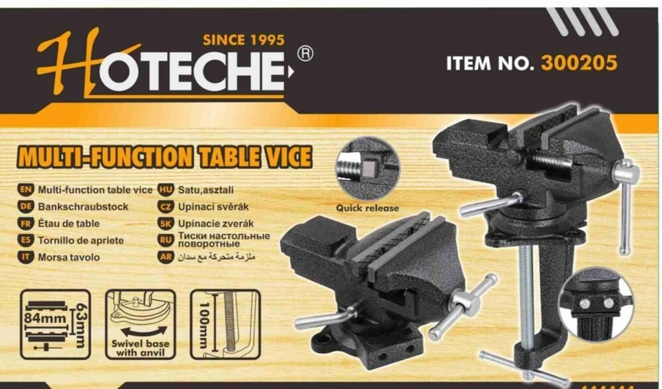 3-1/4'' Multi-function Bench Table Top Vise Vice Swivel Base with Anvil - Image 2 of 4