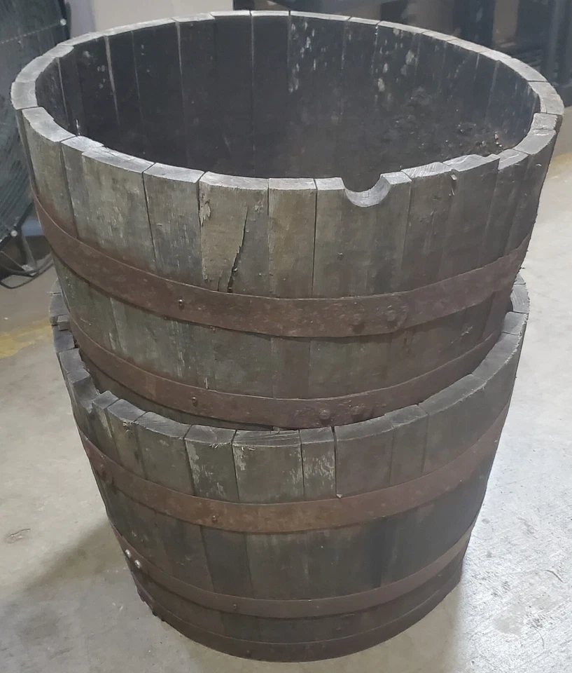 Lot of 3 - Authentic Half Barrel Tub Planters Kentucky Bourbon Whiskey (x3) VTG - Image 3 of 4