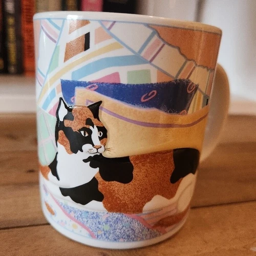 Gorgeous Vintage Calico Cat Otagiri Stoneware Coffee/Tea Cup/Mug~Japan~EUC~1990s
