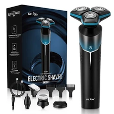 SEJOY 5in1 Men's Electric Shaver Wet/Dry Trimmer Rotary Razor Beard Shaving Kit