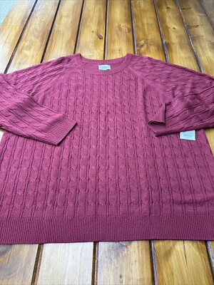 Croft & Barrow extra soft sweater women s plus pullover crewneck maroon knit 2X