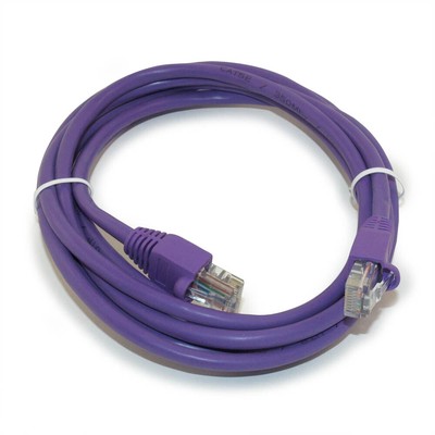 7ft Cat5E Ethernet RJ45 Patch Cable  Stranded  Snagless Booted  PURPLE