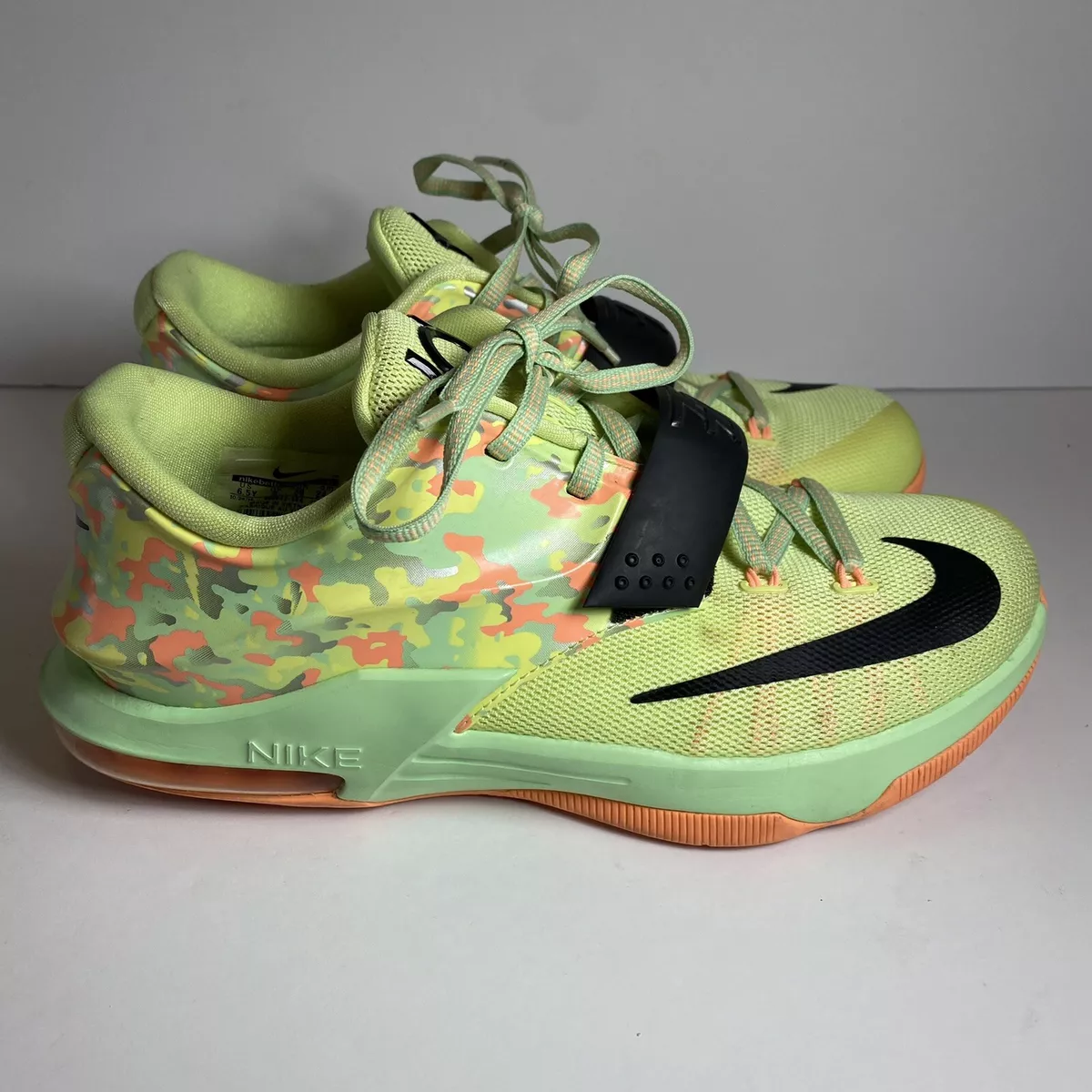 Nike KD 7 GS Easter Liquid Lime Black Vapor Green Sunset Glow SZ 6.5Y  669942-304