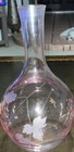 Etched Glass Decanter It’s 8 Inches Tall Pinkish Color — photo 3
