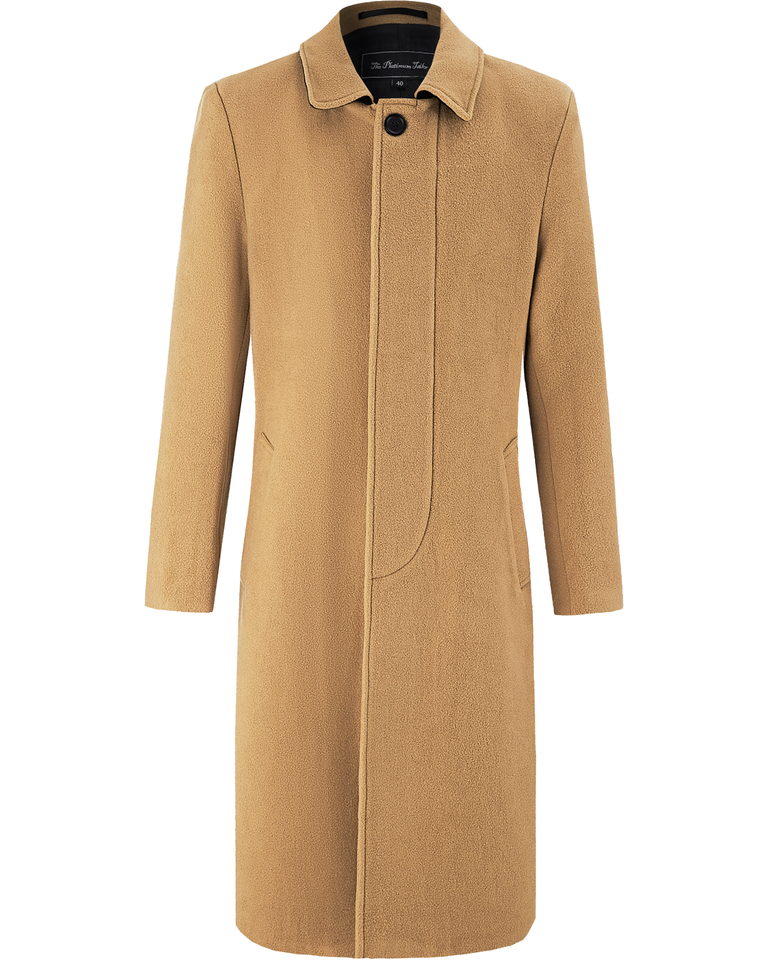 Men's Suit Collar Double Breasted Woollen Coat OEM Style Mens Camel Wool Blend O