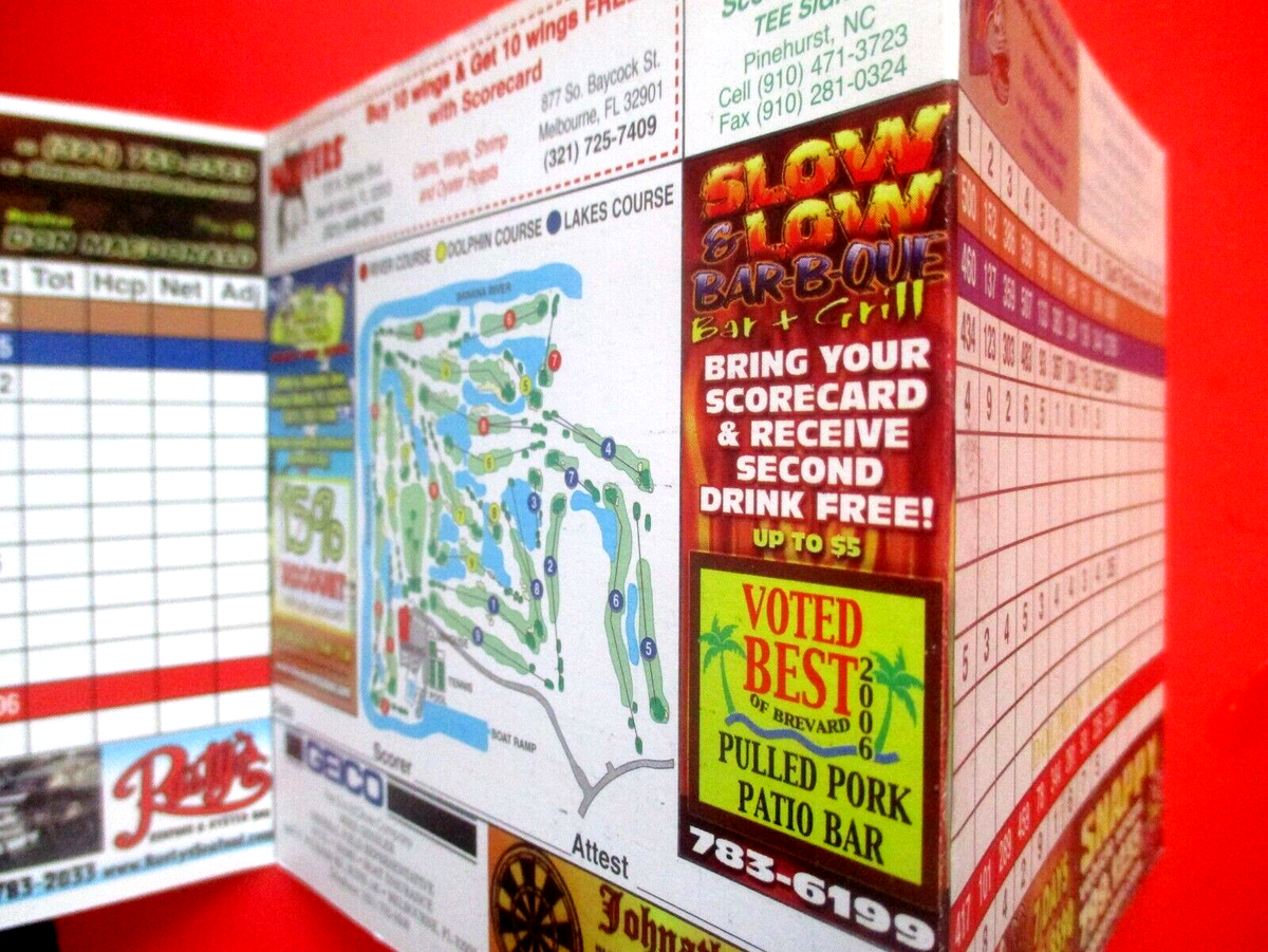 vtg Golf Scorecard COCOA BEACH COUNTRY CLUB cc River Lakes